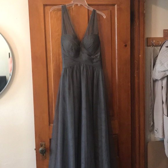 Floor-length Charcoal Halter Dress Floor-length Charcoal Halter Dress